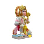 Side profile view of Hanuman Idol - marble murti for home mandir
