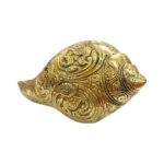 Brass Shankh with embossing - Large | Non blowing conch - Image 11