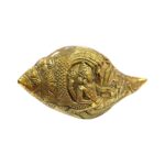 Brass Shankh with embossing - Large | Non blowing conch - Image 7