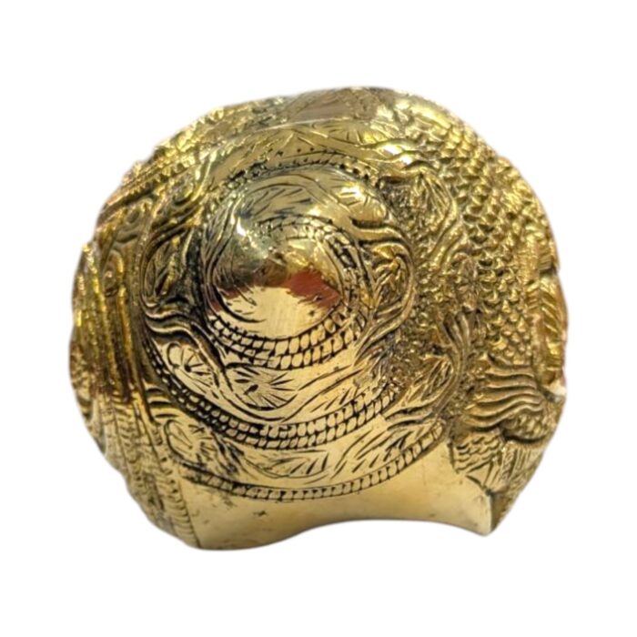 Brass Shankh with embossing - Large | Non blowing conch - Image 2