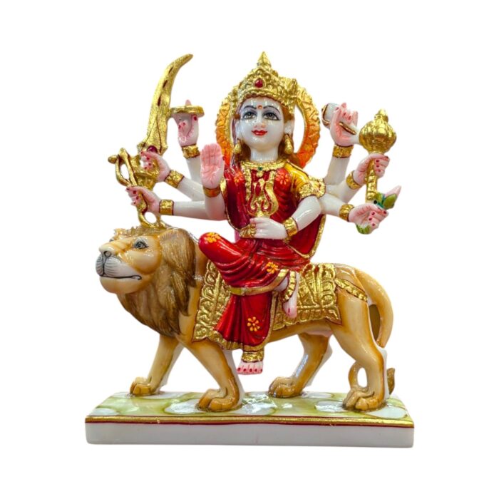 Sherawali Mata Idol - 12inch | Composite Marble - Image 4