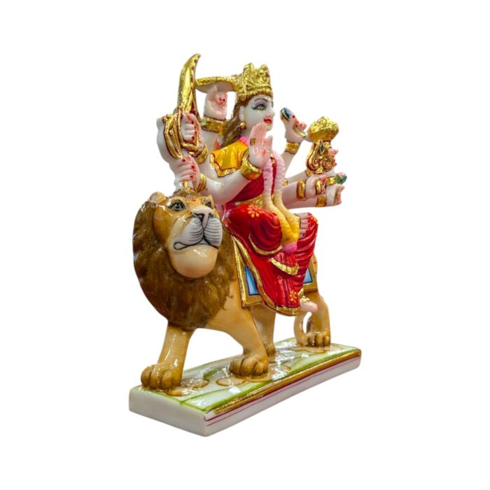 Sherawali Mata Idol - 10 inch | Composite Marble - Image 3