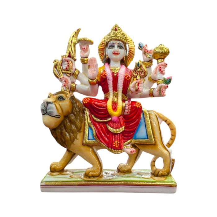 Sherawali Mata Idol - 10 inch | Composite Marble - Image 4