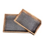Mango wood serving trays with metal inlay | Diwali Decor in Canada/US | Diwali Gifts