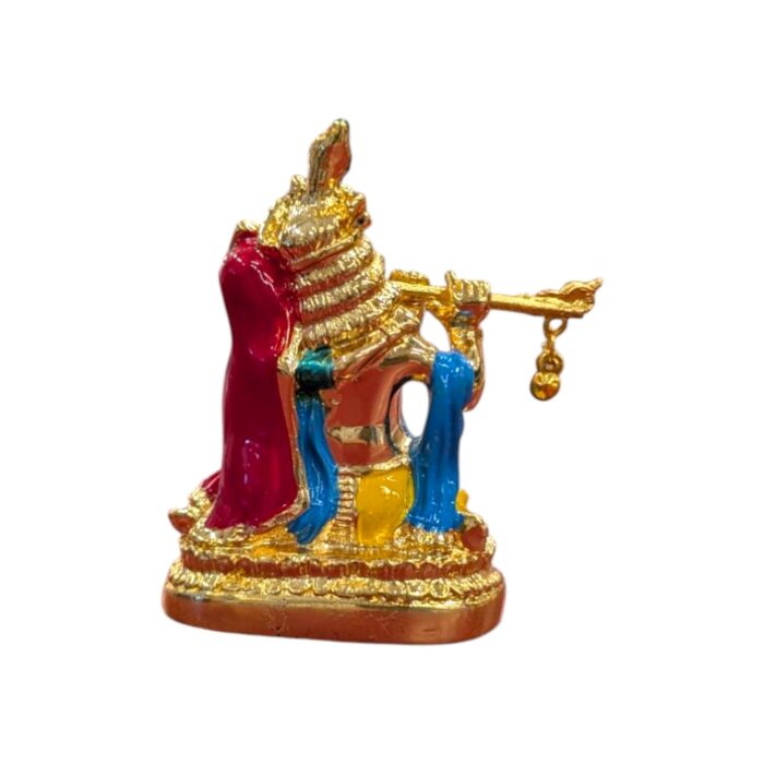 Back side profile view of Radha Krishna small sized Idol - Gold Plated Statue | perfect for Gifts on Diwali