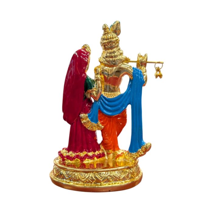 Back profile view of Gold plated Radha Krishna