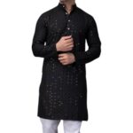 Regular fit cotton kurta for men