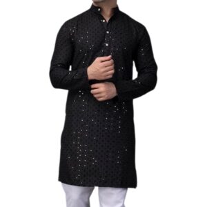 Regular fit cotton kurta for men