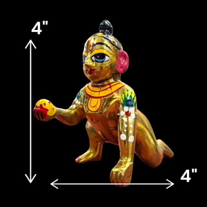 Dimensions of Laddu Gopal ji Idol - Baby krishna brass idol - Size 4