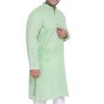 Side profile view of the cotton kurta