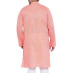 Back profile view of Peach cotton kurta | Indian Traditional wear