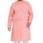 Regular fit Cotton kurta - Peach