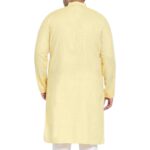 Back profile view of Yellow cotton kurta | Indian Traditional wear
