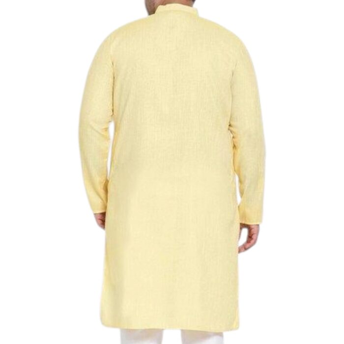 Back profile view of Yellow cotton kurta | Indian Traditional wear