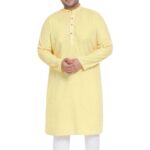 Regular fit Cotton kurta - Yellow