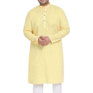 Regular fit Cotton kurta - Yellow