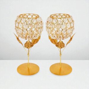 Set of 2 Crystal Tealight holder | Diwali Decoration