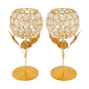 Set of 2 Crystal Tealight holder | Diwali Decoration