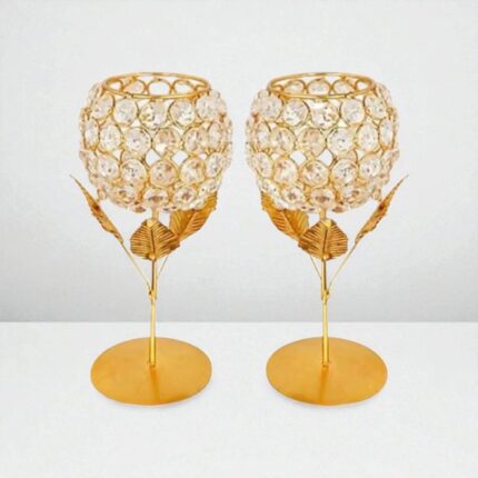 Set of 2 Crystal Tealight holder | Diwali Decoration