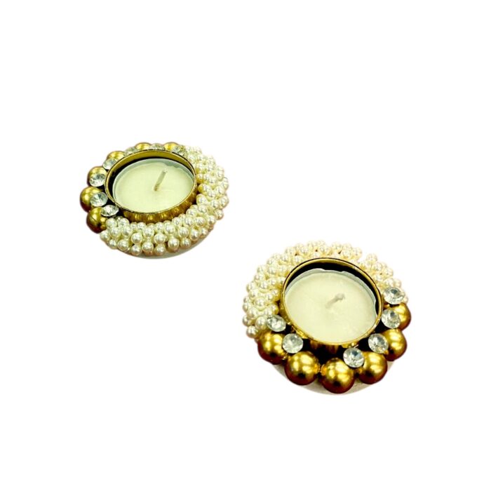 Decorative Pearl Diya - set of 2 | Diwali Decor
