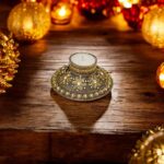 Decorative metal diya for Diwali Decor