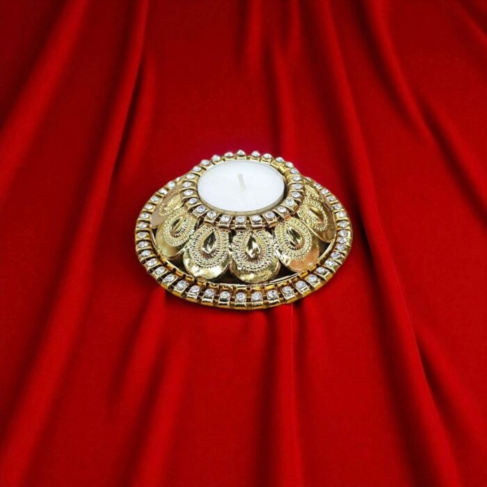 Decorative metal diya for Diwali Decor