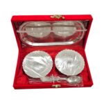 5 pc elegant silver plated Gift Set for Diwali | Mukhwas serving tray set | Return Gift Idea