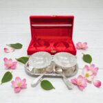 5 pc elegant silver plated Gift Set for Diwali | Mukhwas serving tray set | Return Gift Idea