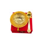 Gold Plated Diwali Gift Set with bowl and spoon