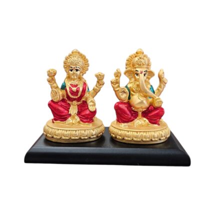 Super Fine Gold plated Lakshmi Ganesh Idol Set