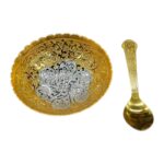 Bowl and spoon set with Gold / Silver plating for Diwali Gifts