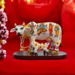 Hand painted Kamdhenu idol for home mandir