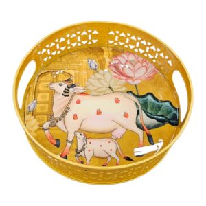 Pichwai artwork tray for Diwali Gift