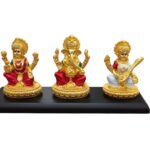 Lakshmi Ganesha Saraswati Statue | Gold plated Idols | Diwali Gifts