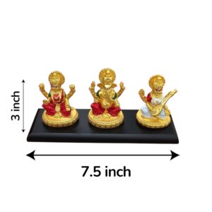 Dimensions of Gold plated Idols of Lakshmi Ganesh Saraswati