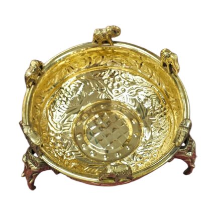 Top view of brass urli for Diwali Decor