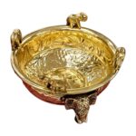 Top view of the brass urli bowl
