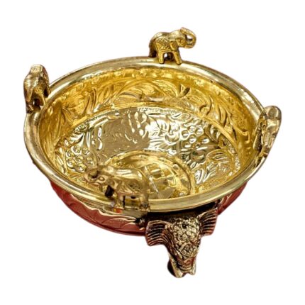 Top view of the brass urli bowl