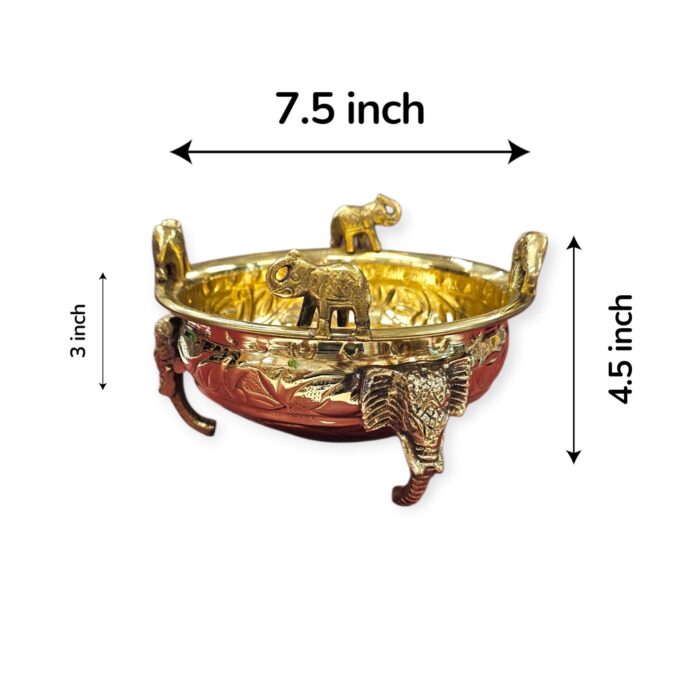 Dimensions of the Large brass urli