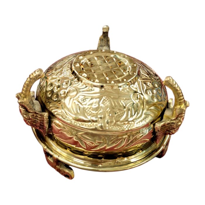 Bottom view of brass urli for Diwali