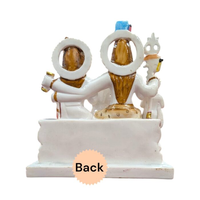 Shiv Parivar Idol - White - 9.5 Inches | Composite Marble - Image 6