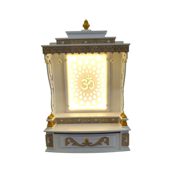 Acrylic backlit panel with mdf cutting | Pooja mandir for home