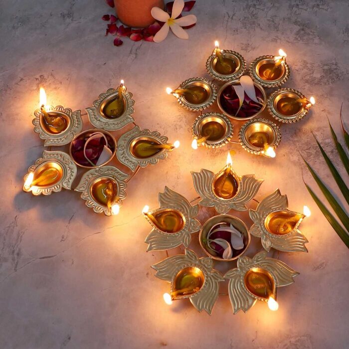 Lotus Urli Set - 3 Pc | Small Urli set | Diwali Decorations