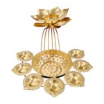 Elegant Lotus-Shaped Tealight Centerpiece for Home and Festivals | Best Diwali Decor in USA and Canada