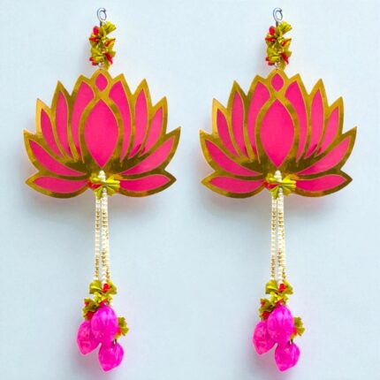 Pair of Large lotus Diwali hanging | Best Diwali Decor in Canada | Lotus wall hangings