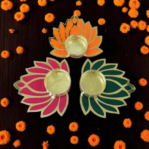 Lotus Diya - set of 3 | Stylish Diwali Decor in Canada