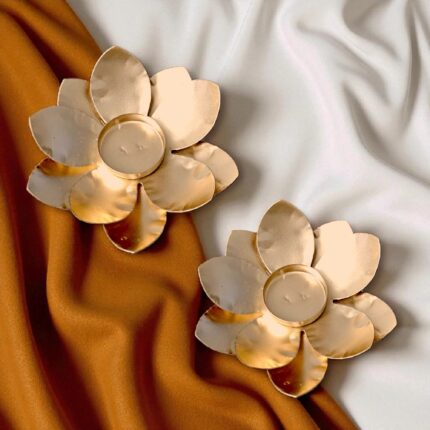 Lotus Diya - Set of 2 | Tea light Candle Holder | Diwali Decor
