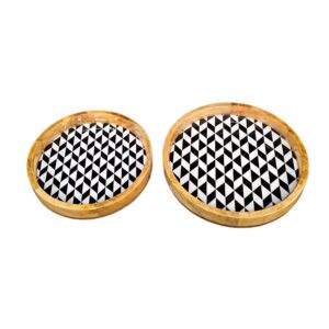 Set of 2 serving trays with high gloss finish on a Mango wood trays