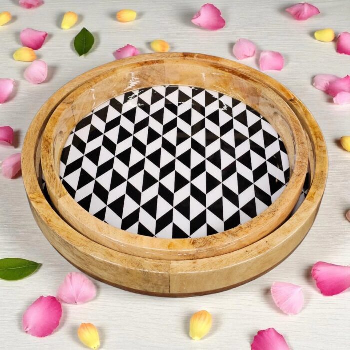 High gloss mango wood tray set | Serving tray set | Great Diwali and Christmas Gift Idea