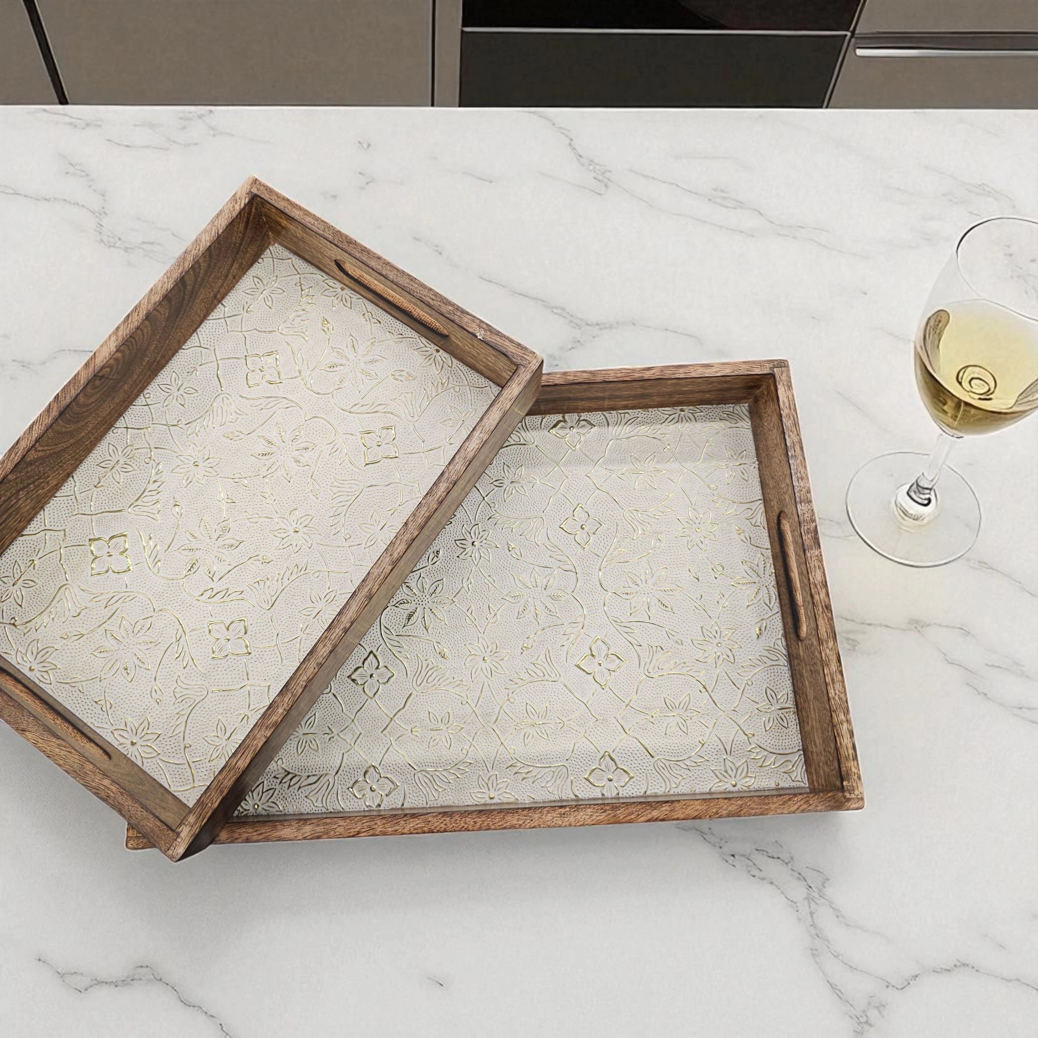 2 serving trays set - Great Idea for Diwali Gifts 2 serving trays set - Great Idea for Diwali Gifts in Canada and the USA